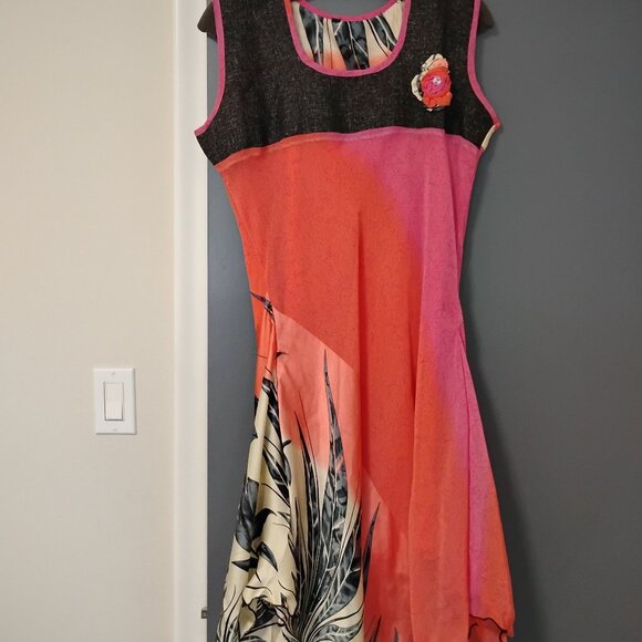 Silk multi-color dress - Picture 1 of 2